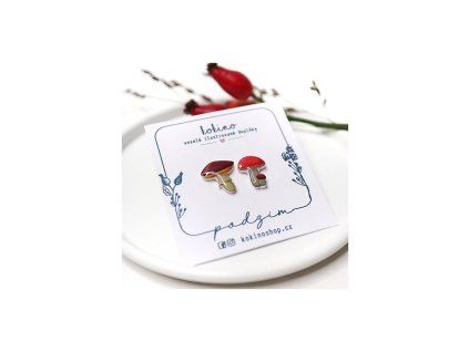 Náušnice Houby pecky Kokino