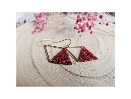 site nausnice z koralku triangl mix red petrael