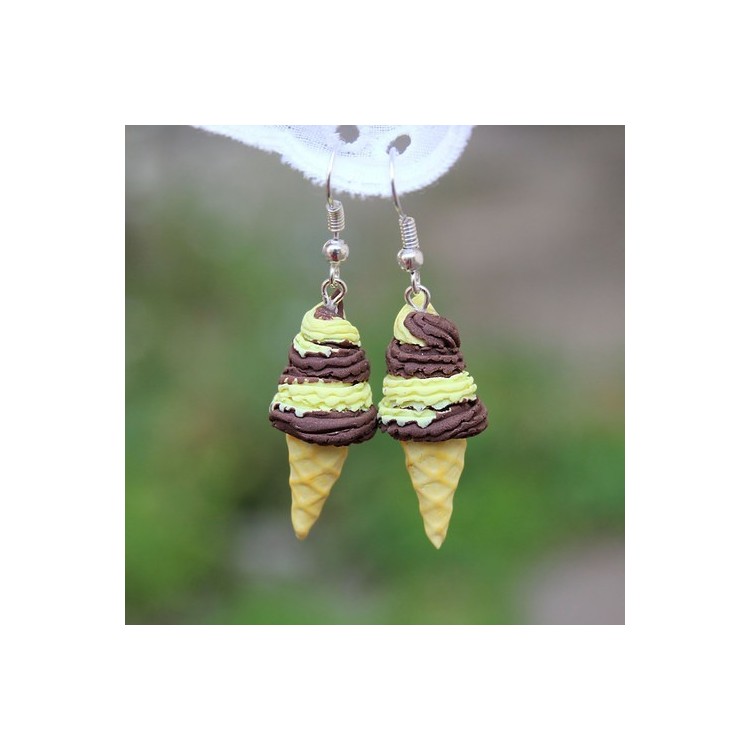 Prosperk Sladké náušnice vanilkovo-čokoládové zmrzliny S0021