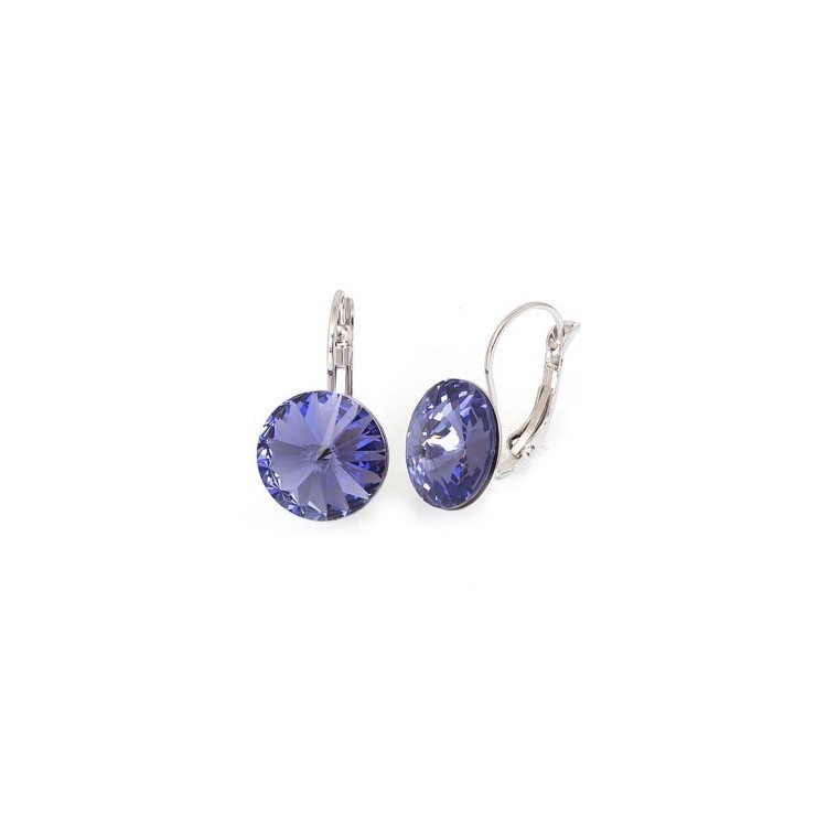 Prosperk Náušnice ocelové s krystalem Swarovski fialový S0037