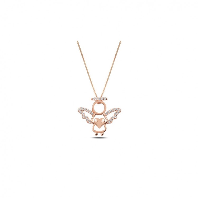 Prosperk Luxusní stříbrný náhdelník anděl rose gold S0110