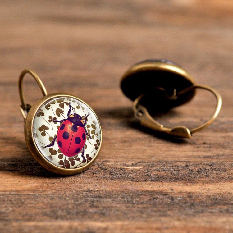 Prosperk Náušnice z pryskyřice s berouškou S0157