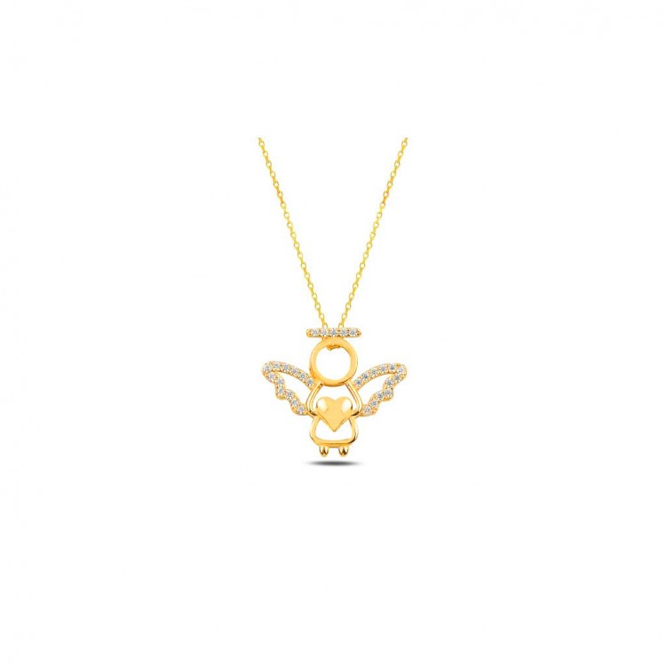 Prosperk Luxusní stříbrný náhdelník anděl gold S0192