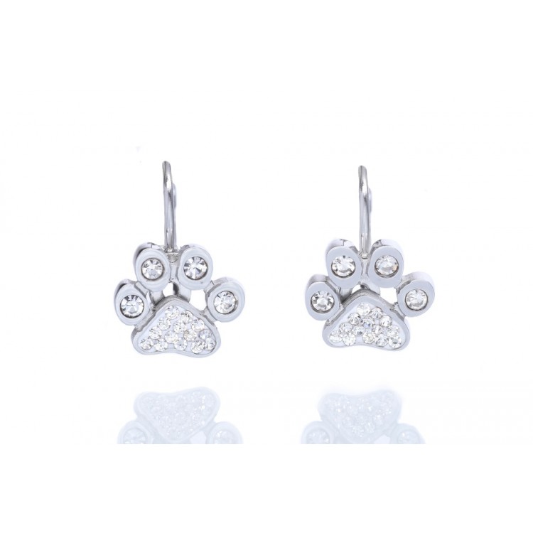 Prosperk Náušnice ocelové tlapky s krystalky Swarovski Barva: Stříbrná