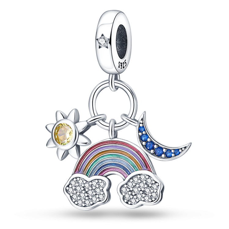 Prosperk Stříbrný korálek na náramek - sky S0328