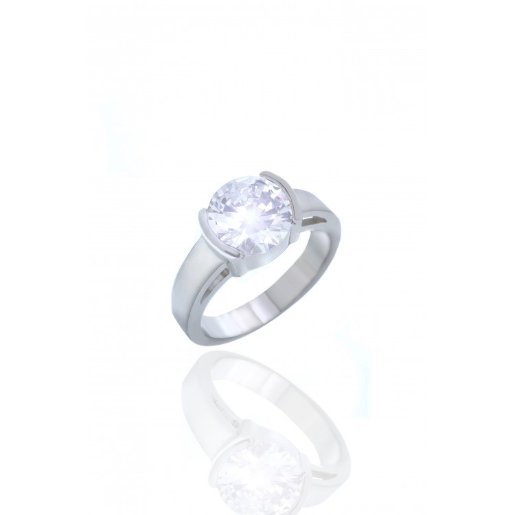 Prosperk Prstýnek ocelový čirý zirkon Velikost prstenů: 6 (EU: 51-53) 13293/6 -