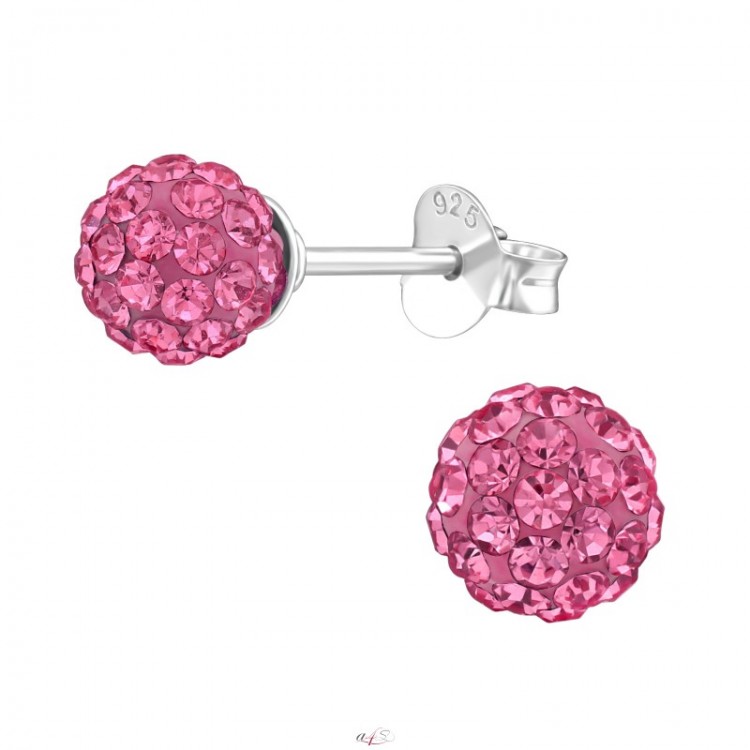 Prosperk Náušnice stříbrné s kuličkou Rose S0455