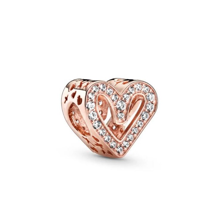 Prosperk Korálek na náramek srdíčko rose gold S0490