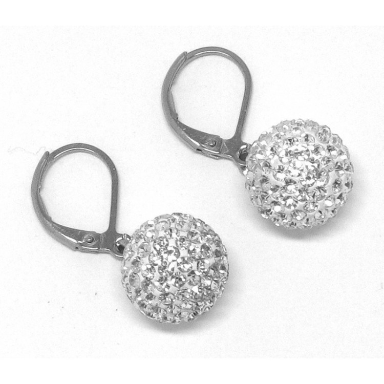 Prosperk Náušnice kuličky s krystalky 0,7cm Swarovski čiré S0507