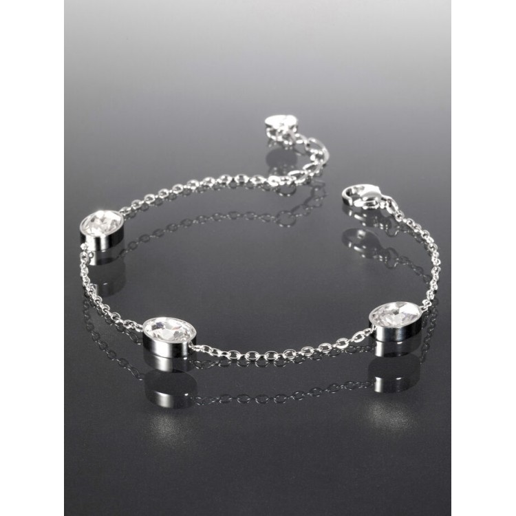 Prosperk Náramek z chirurgické oceli s ovály s čirými krystaly S0591