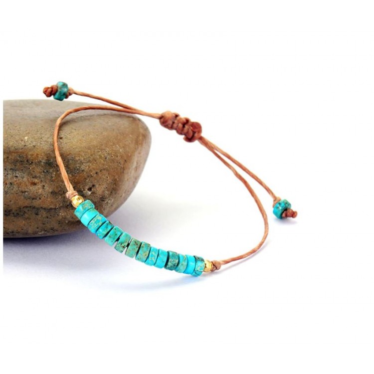 Prosperk Náramek z minerálů shamballa tyrkys S0595