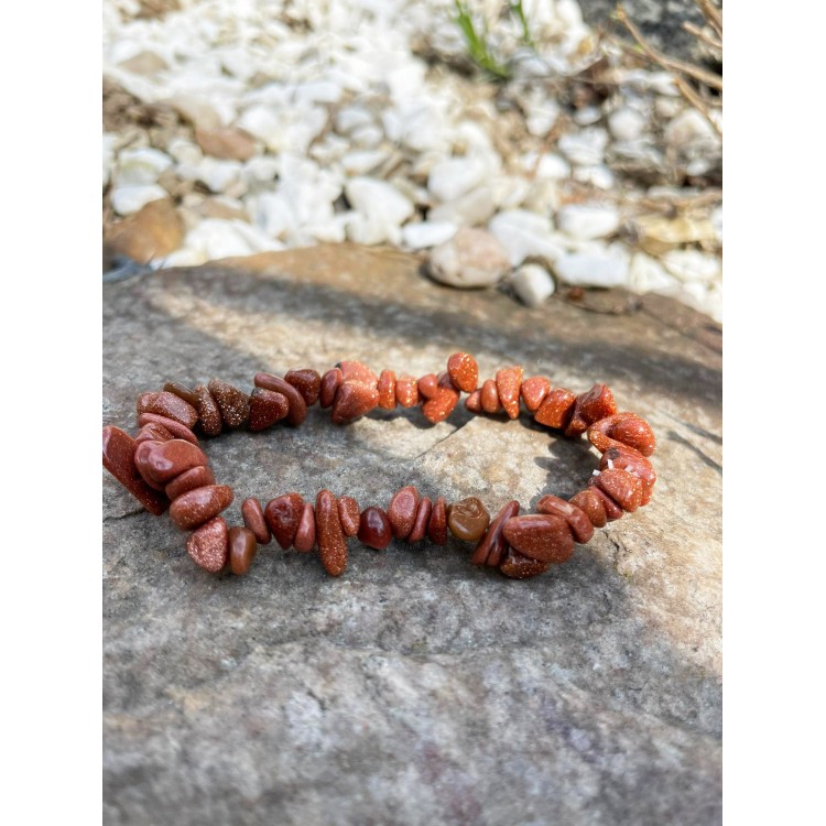 Prosperk Náramek z minerálů Avanturín sluneční korálky sekaný S0596