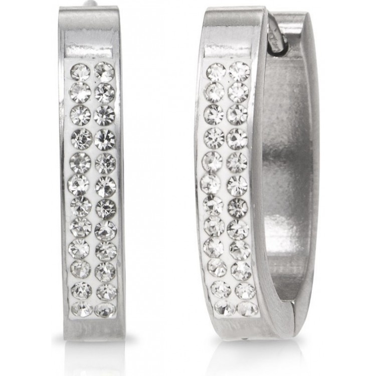 Prosperk Náušnice ocelové oválné Swarovski S0637