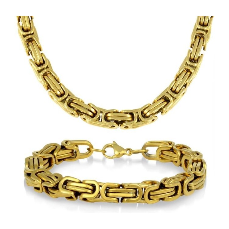 Prosperk Pánská souprava ocelová zlatá S0684