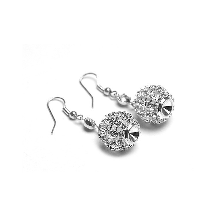 Prosperk Náušnice kuličky s krystalky čiré S0934