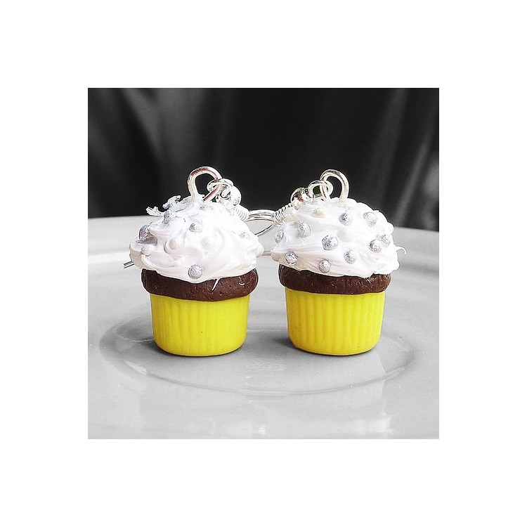 CircusMind Sladké náušnice Fimo - cupcaky s posypem S0975