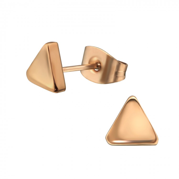 Prosperk Náušnice trojúhelníky rose gold S0990