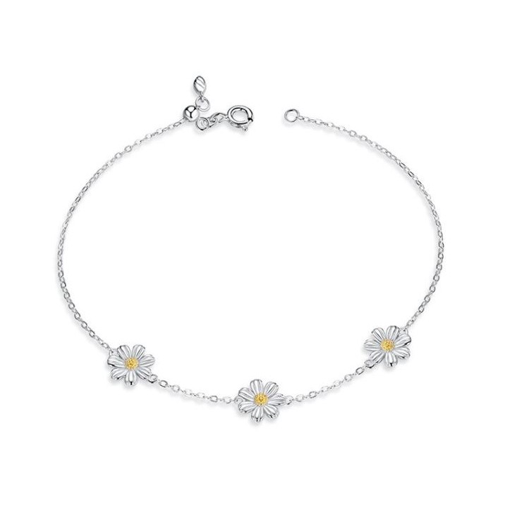 Prosperk Náramek stříbrný s květinkami S0995