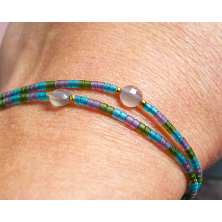 minimal Jemný náramek Měsíční duha S1089