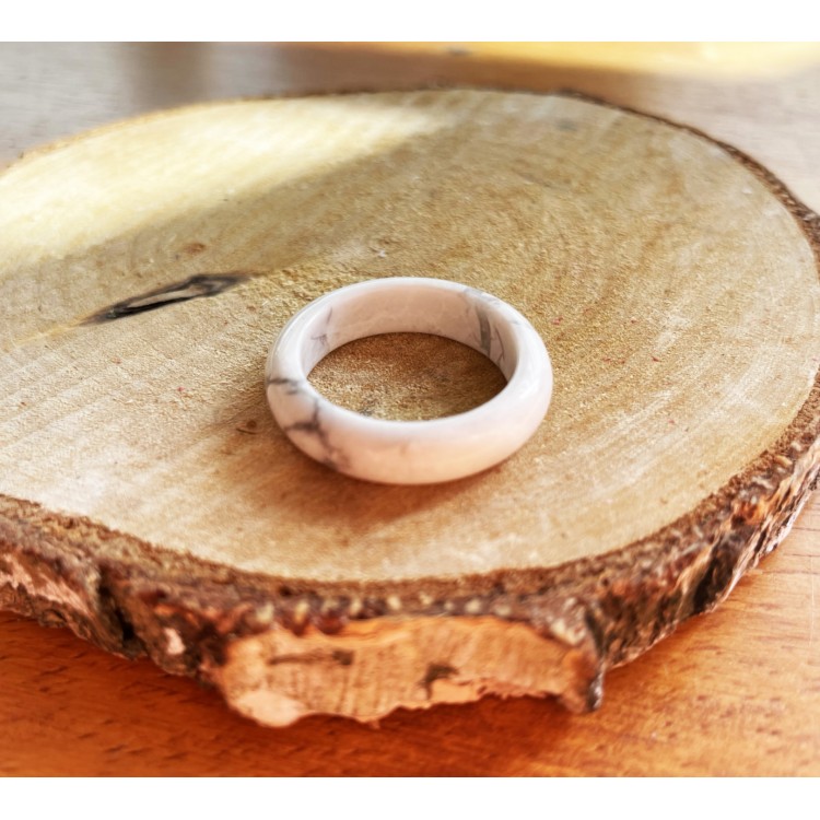 Prosperk Prsten z minerálu - Howlit Velikost prstenů: 9 (EU: 59-61) 15429/9 -