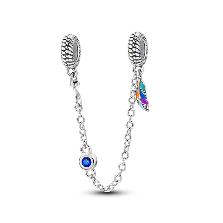 Prosperk Korálek na náramek s řetízkem a peříčkem S1142