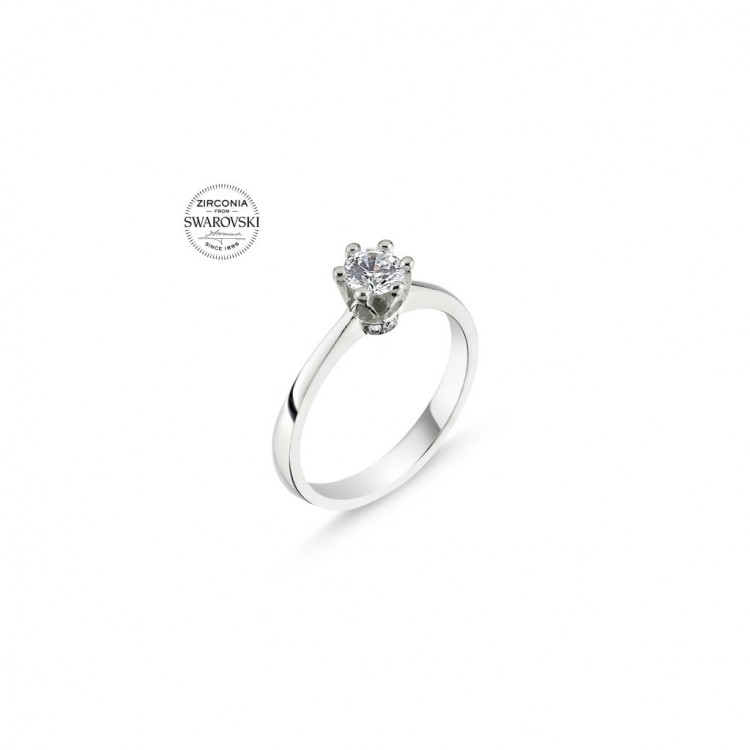 Prosperk Stříbrný zásnubní prsten Swarovski - velký čirý zirkon Velikost prstenů: 6 (EU: 51-53) 15486/6 -