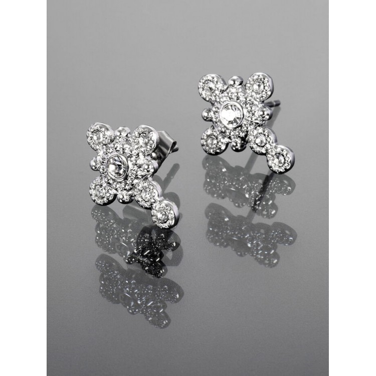 Prosperk Stříbrné náušnice pecičky z chirurgické oceli křížek S1157