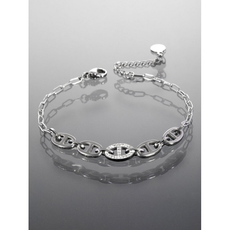 Prosperk Originální náramek z chirurgické oceli s krystalky S1175