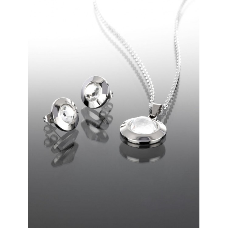 Prosperk Sada náušnice a náhrdelník čiré krystaly S1213
