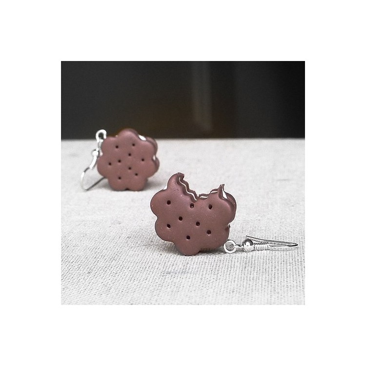 CircusMind Sladké náušnice Fimo - sušenky S1410