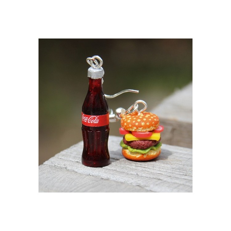 CircusMind Náušnice hamburgery s colou S1561