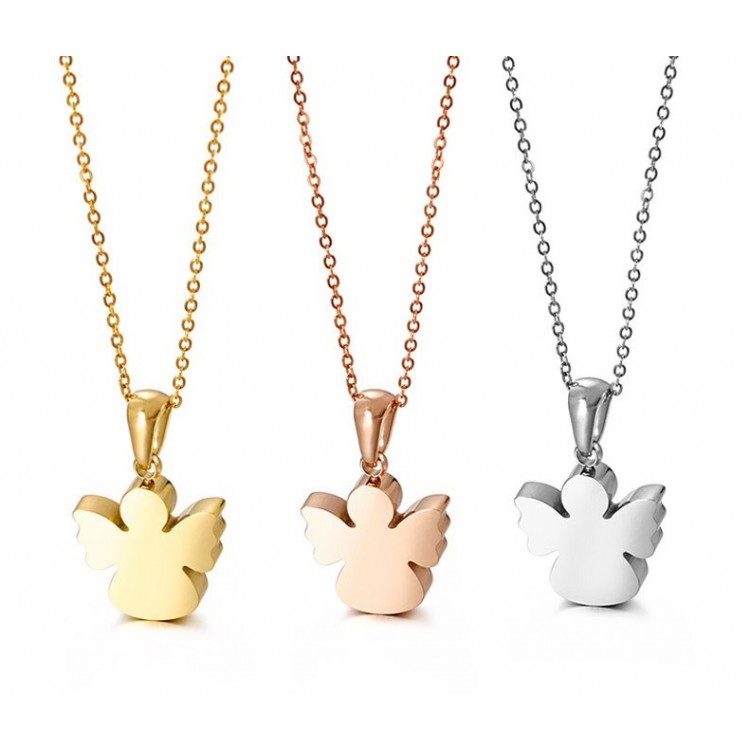 Prosperk Řetízek s přívěskem ocelový anděl Barva: Stříbrná 16812/STR