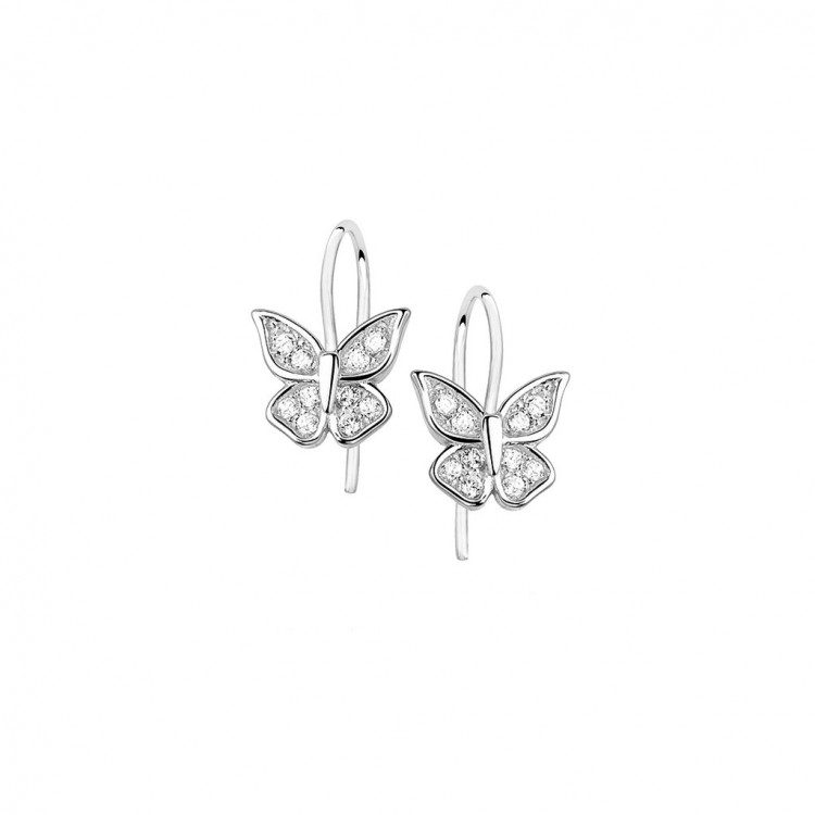 Prosperk Stříbrné náušnice se zirkony - motýlci S1633