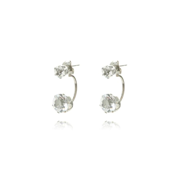 Prosperk Náušnice oboustranné pecky krystaly čiré S1636