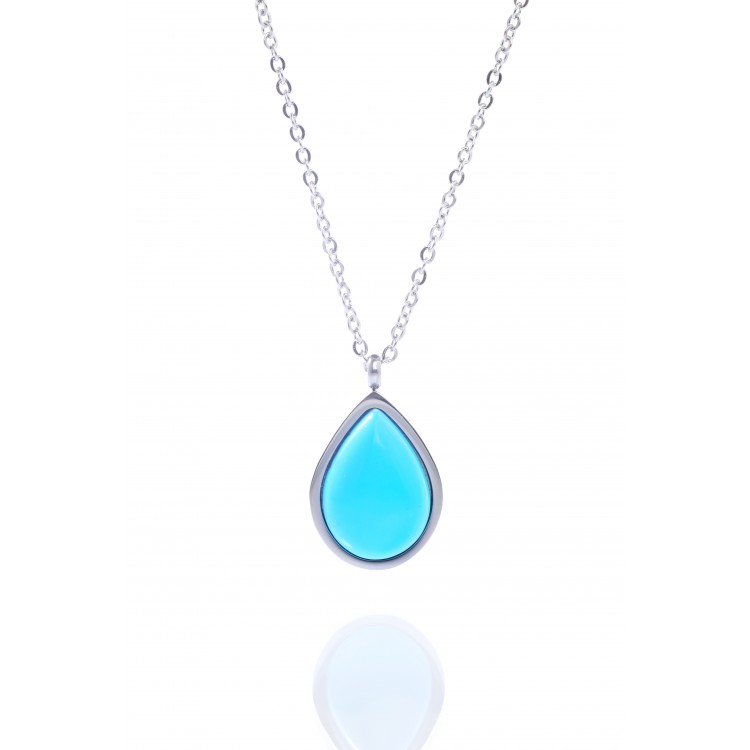 Prosperk Řetízek z oceli s přívěskem minerál Tyrkenit S1660