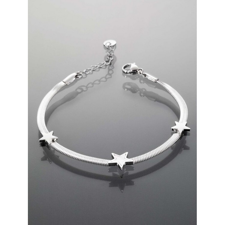 Prosperk Stříbrný náramek z chirurgické oceli s hvězdičkami ocelová S1680