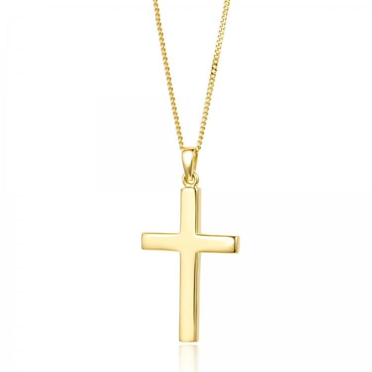 Prosperk Řetízek s přívěskem zlatý ocelový křížek malý S1721