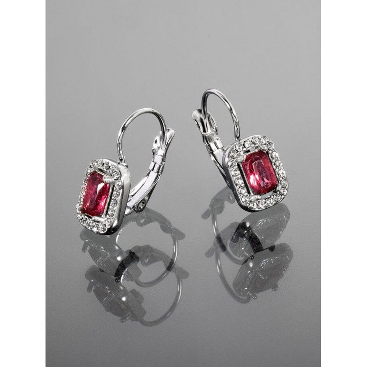 Prosperk Náušnice z chirurgické oceli s krystalky stříbrná S1725