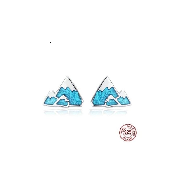 Prosperk Stříbrné náušnice pecky hory modré S1804