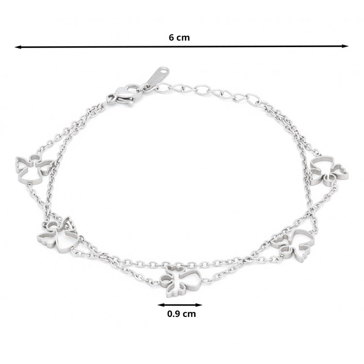 Prosperk Náramek z oceli s andělíčky S1837