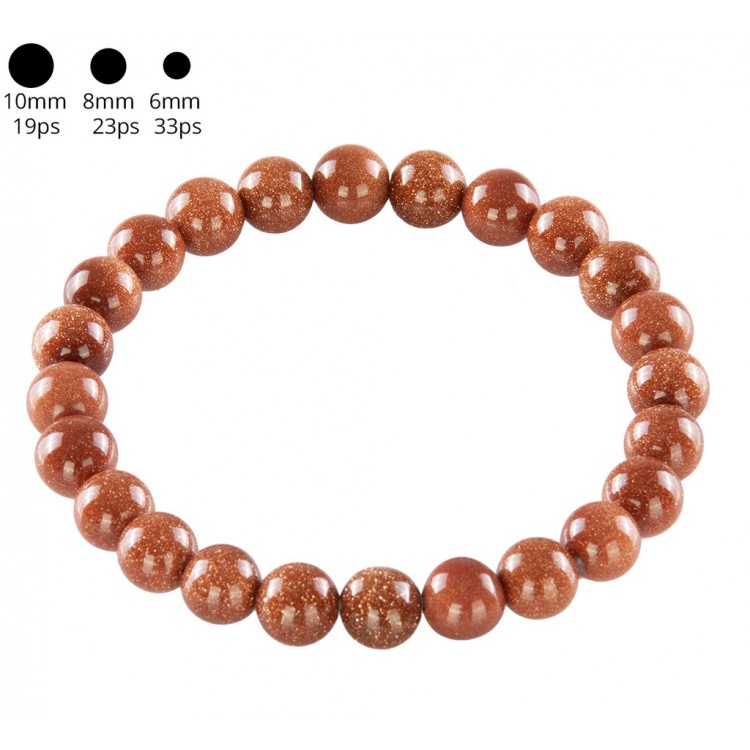 Prosperk Náramek z minerálů Avanturín sluneční korálky S1846