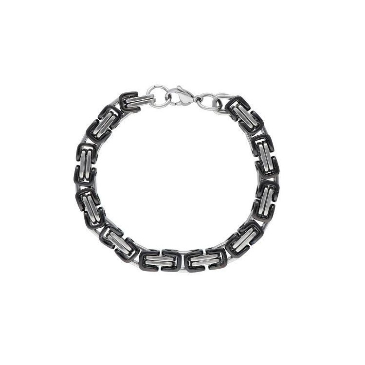 Prosperk Pánský náramek masivní černo-stříbrný S1858