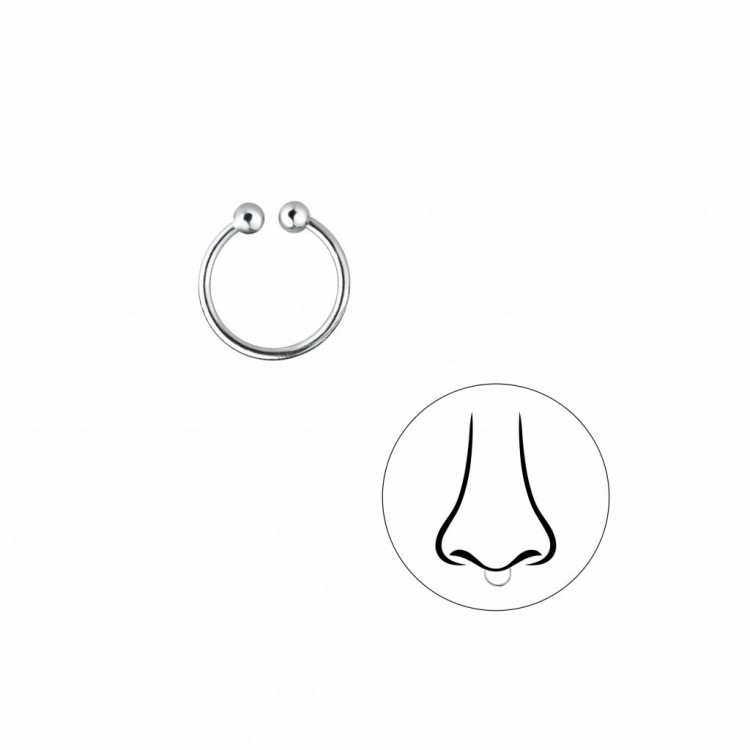 Prosperk Náušnice piercing do nosu septum - stříbro S1902