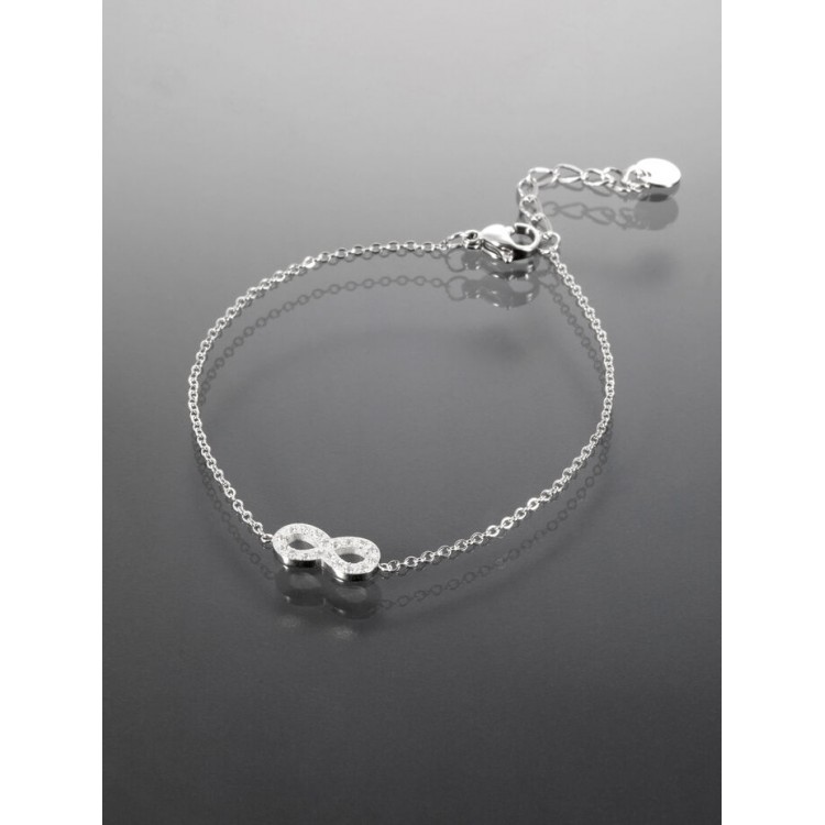 Prosperk Jemný náramek z chirurgické oceli nekonečno stříbrný S1914