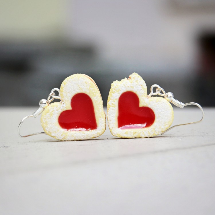 CircusMind Visací náušnice linecká srdíčka S1938