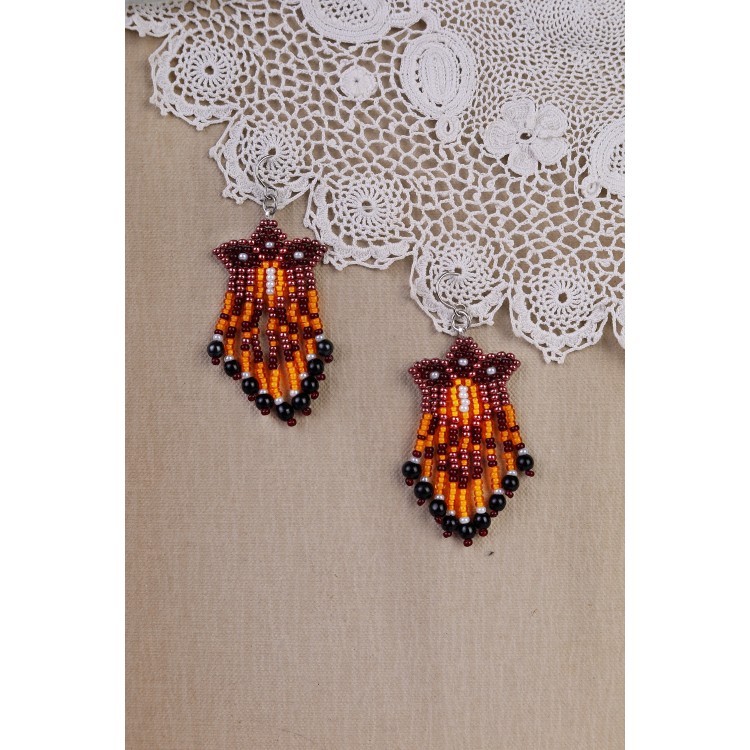 Prosperk Náušnice z korálků handmade oranžové S1952