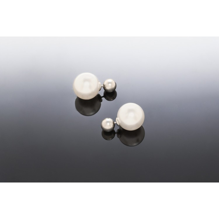 Prosperk Náušnice pecky ocelové perličky oboustranné S1966