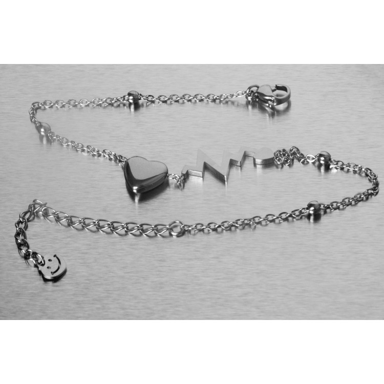 Prosperk Jemný náramek z oceli srdeční tep S2003