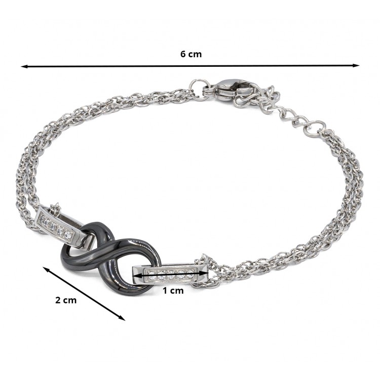 Prosperk Náramek keramické nekonečno bílá S2004