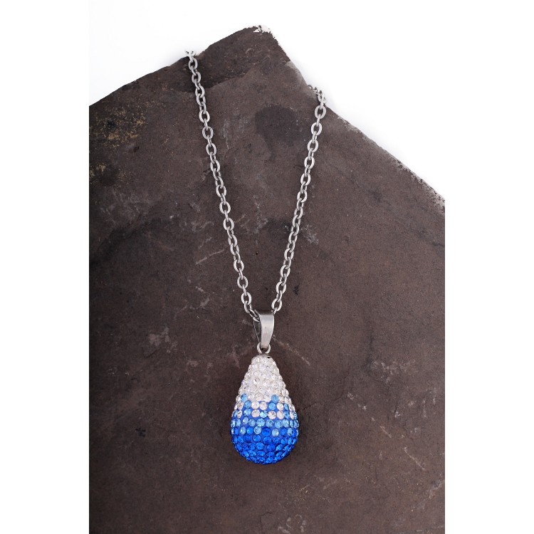 Prosperk Řetízek ocelový s přívěskem - slza Swarovski S2048